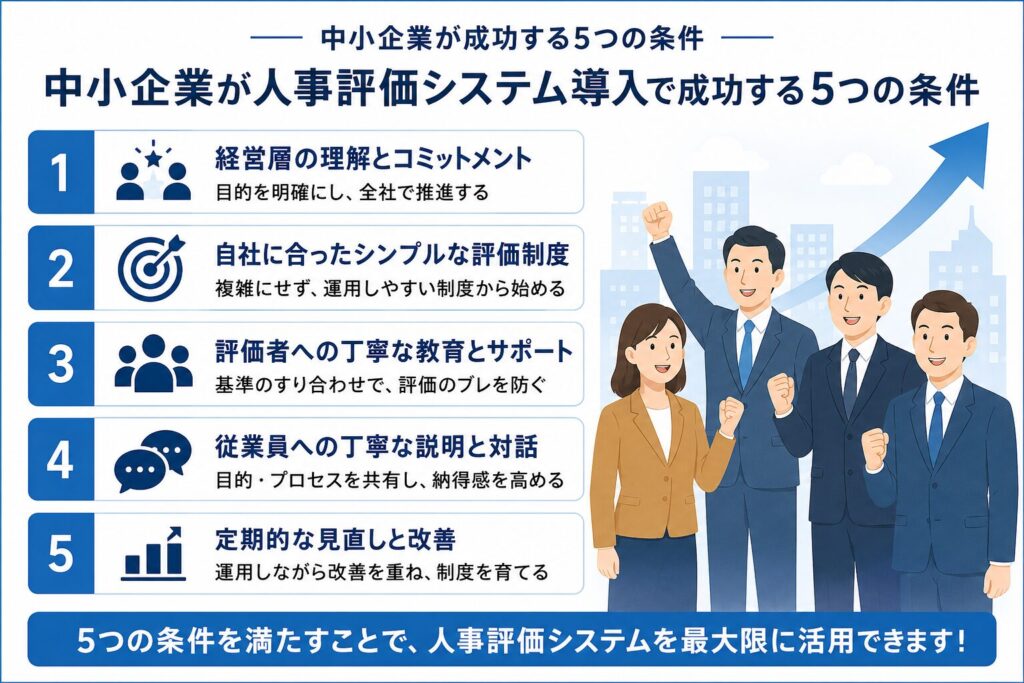 中小企業が人事評価システム導入を成功させる5つの条件