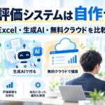 人事評価システムの自作について、Excel・生成AI・無料クラウドを比較したアイキャッチ画像